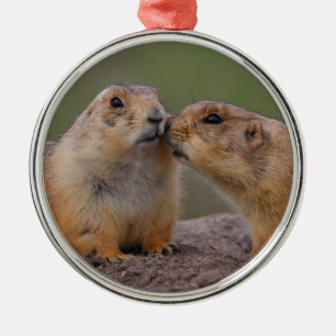 prairie dog kiss metal tree decoration