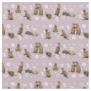 Prairie Dog Party Fabric (Dusty Pink)