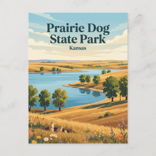 Prairie Dog State Park Kansas Postcard