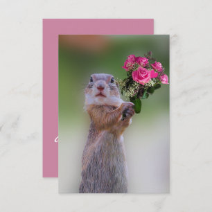 Prairie Dog with Pink Roses Bridesmaid Invitation