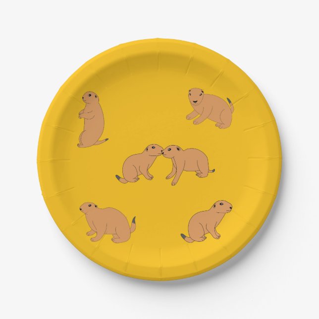 Prairie Dogs Paper Plate (Front)