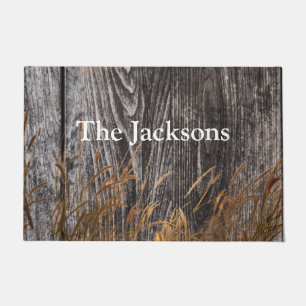 Prairie Harvest Wheat On Barn Board Doormat