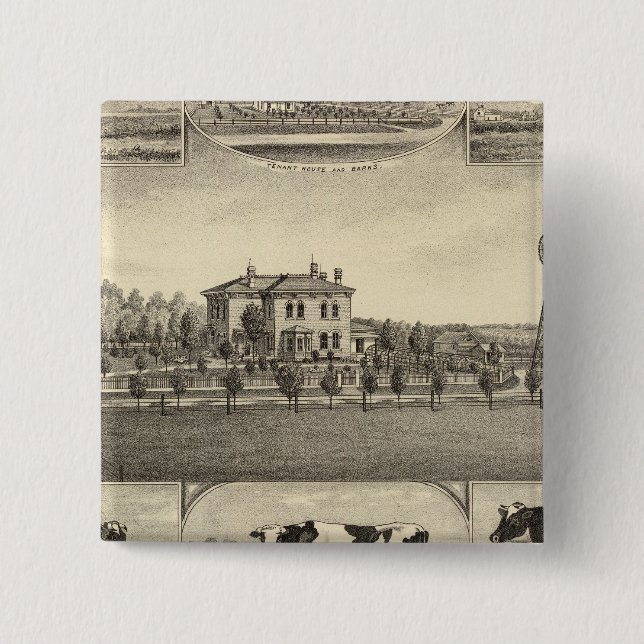 Prairie Lawn Farm, Nebraska 15 Cm Square Badge (Front)