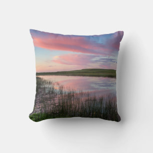 Prairie Pond Reflects Brilliant Sunrise Clouds Cushion