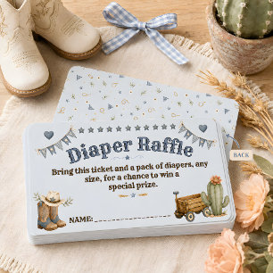 Prairie Prince Western Diaper Raffle Ticket Enclosure Card