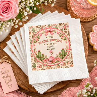 Prairie Princess Western Baby Shower Napkin