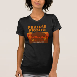 Prairie Proud Lincoln Nebraska Bison & Sunflower T-Shirt