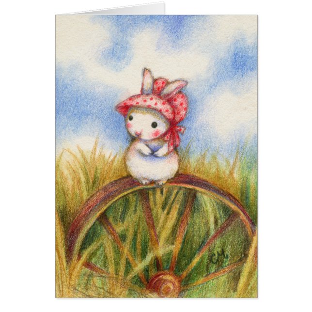 Prairie Rabbit - Cute Animal Art Card (Front)