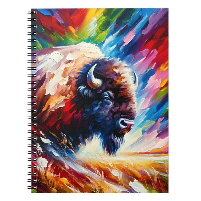 Prairie Rainbow Bison Notebook (Front)