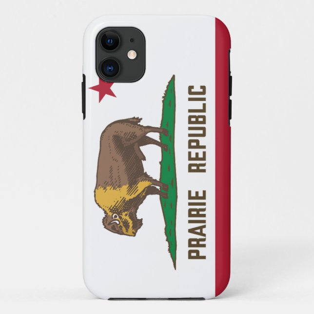 Prairie Republic Bison Flag Great Plains Case-Mate iPhone Case (Back)