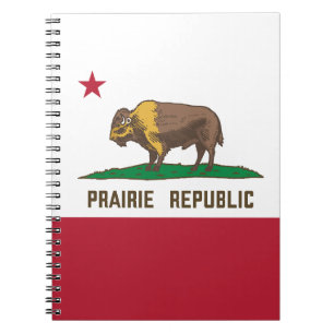 Prairie Republic Bison Flag Great Plains Notebook