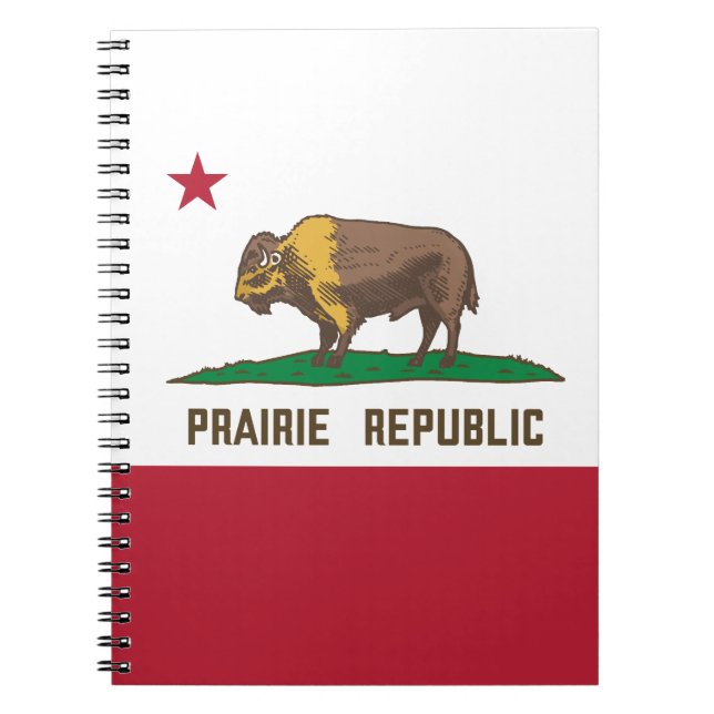 Prairie Republic Bison Flag Great Plains Notebook (Front)