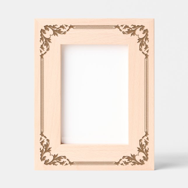 Prairie Rose Etched Wood Frame (Front)