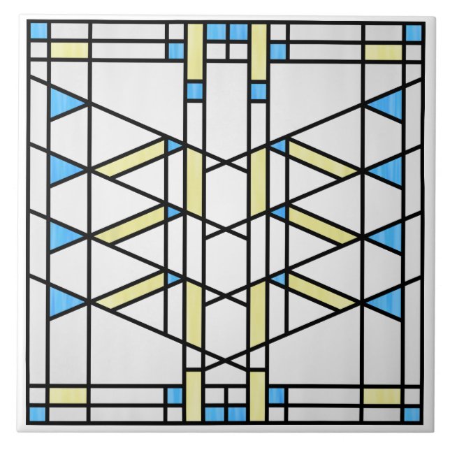 Prairie School Style Interpretation No. 3 Tile (Front)