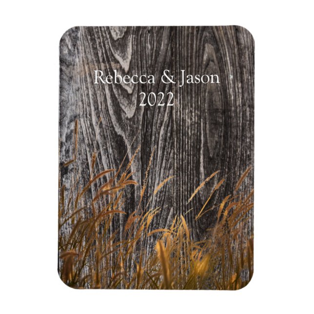 Prairie Wheat On Barn Board Magnet (Vertical)