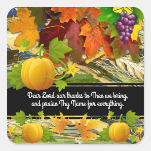 Praise and Thanksgiving Fall Square Sticker