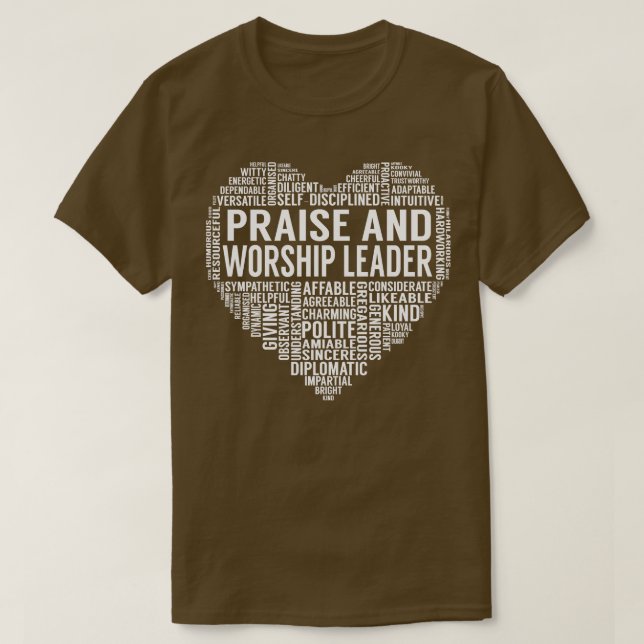 Praise And Worship Leader Heart T-Shirt (Design Front)
