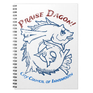 Praise Dagon Innsmouth Lovecraft Fish Horror Notebook
