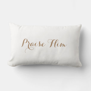 Praise Him Light White Lumbar Cushion