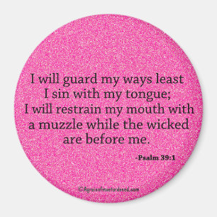 Praise Him N Pink Bible Quote Customise it Magnet