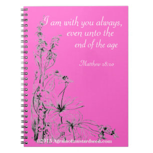 Praise Him N Pink Bible Quote Customise it Spiral Notebook