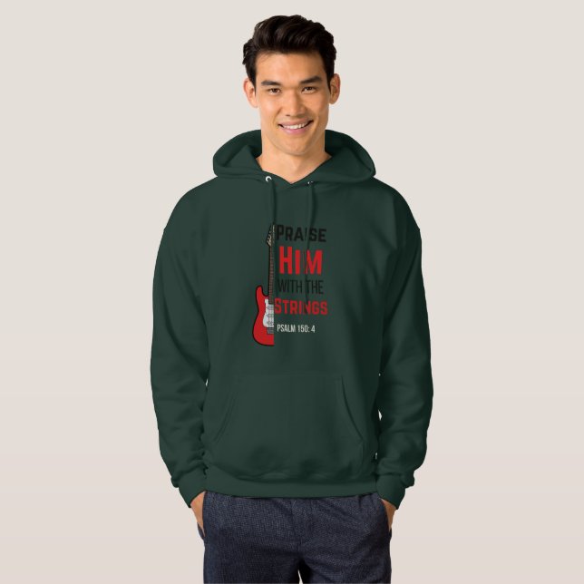 Praise him with the strings psalm 150:4 hoodie (Front Full)
