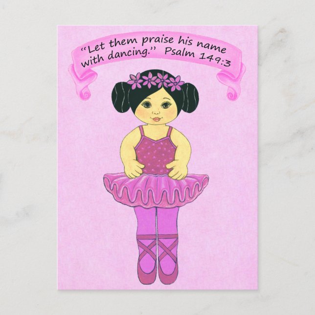 Praise His Name with Dancing ~Scripture~Print Postcard (Front)