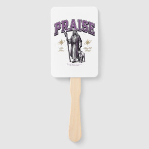 Praise King of Kings Vintage Engraving Shirt Hand Fan