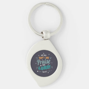 Praise Scripture Joyful Teal Key Ring