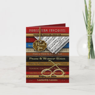 PRAISE TEAM THANK YOU - MUSIC BOOKS, SHEET MUSIC CARD