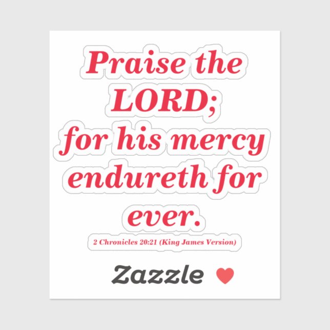 Praise The Lord Bible Verse With Classic Red Text (Sheet)