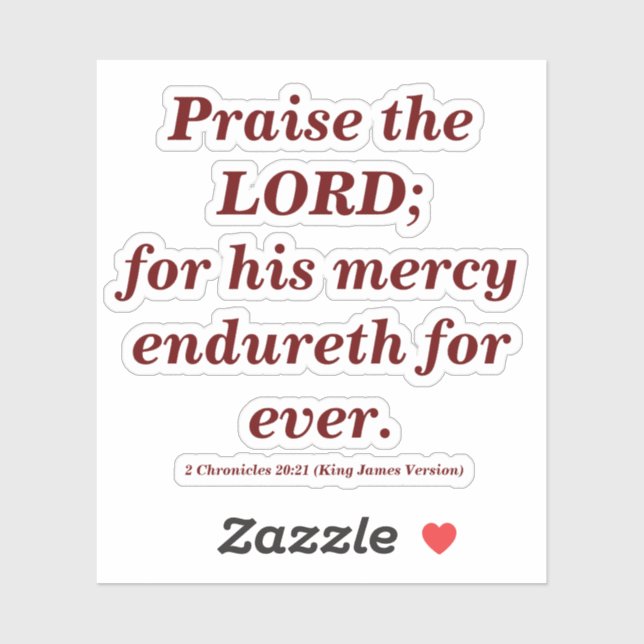 Praise The Lord Bible Verse with Deep Red Sticker (Sheet)