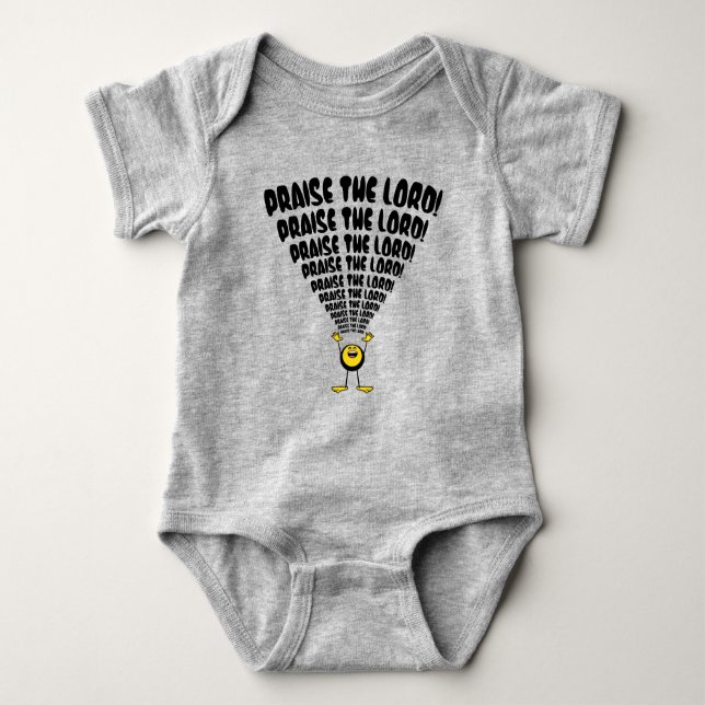Praise The Lord Emoji Baby Bodysuit (Front)