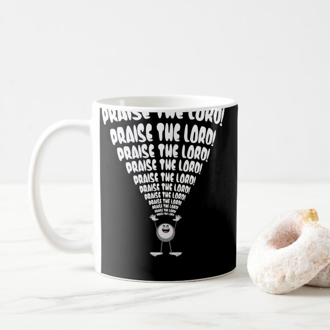 Praise The Lord Emoji Coffee Mug (With Donut)
