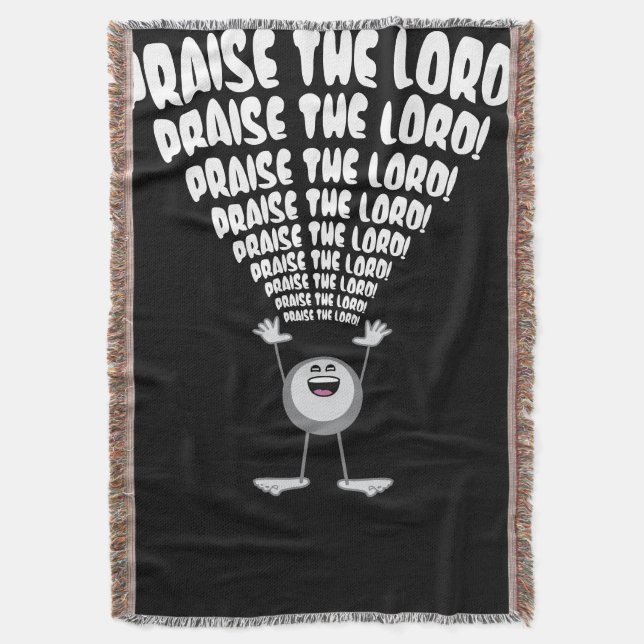 Praise The Lord Emoji Throw Blanket (Front Vertical)