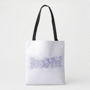 "Praise the Lord" Pastel Periwinkle Blue Tote Bag