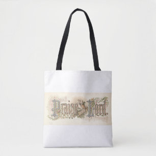 "Praise The Lord" Vintage Christian Art Muted Tone Tote Bag