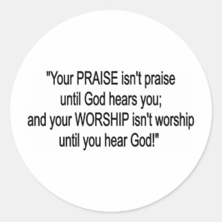 Praise & Worship Classic Round Sticker