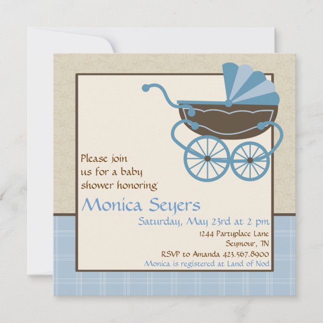 Pram Baby Shower Invitation (Front)
