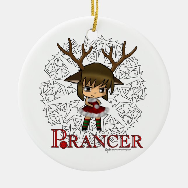 Prancer Ceramic Tree Decoration (Front)