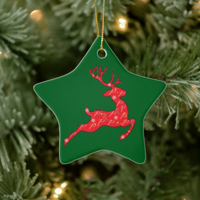 Prancer Ornament in Green. Pink, Blue.. (Tree)