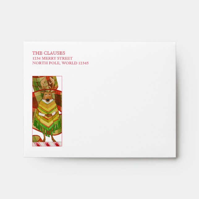 PRANCER REINDEER A2 Note Card Envelopes  (Front)
