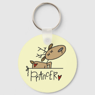 Prancer Reindeer Christmas T-shirts and Gifts Key Ring
