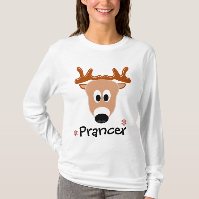 Prancer Reindeer T-Shirt (Front)