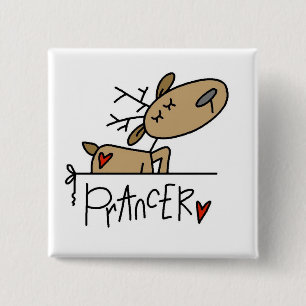 Prancer Reindeer Tshirts and Gifts 15 Cm Square Badge