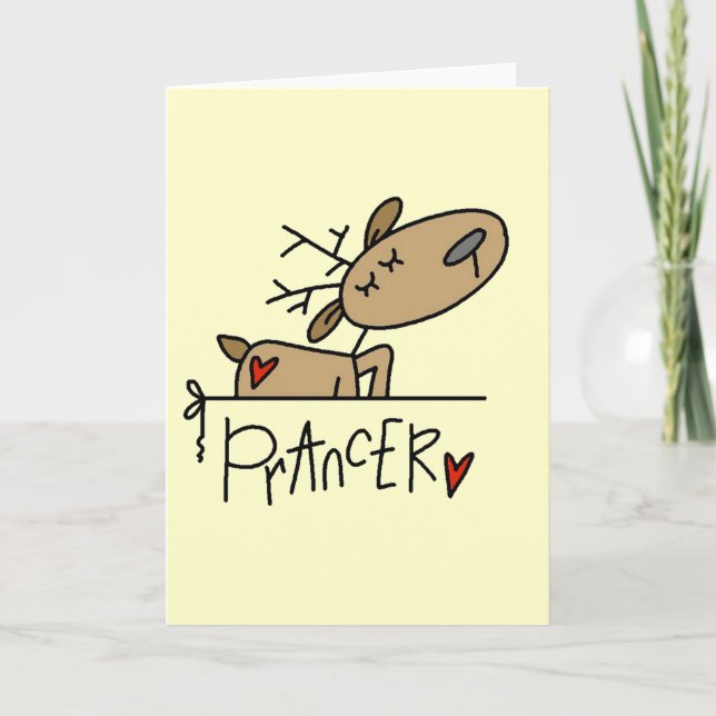 Prancer Reindeer Tshirts and Gifts Holiday Card (Front)