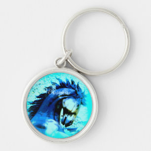 Prancing blue mustang Thunder_Cove Key Ring