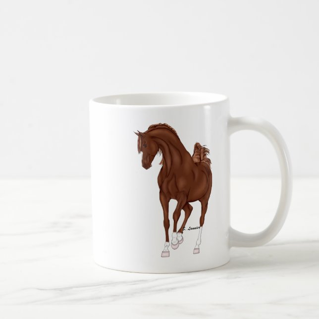 Prancing Chestnut Arabian Horse Coffee Mug (Right)