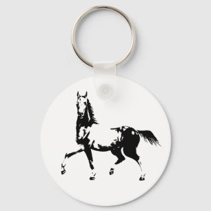 Prancing Horses Button Keychain