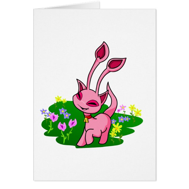 Prancing pink Aisha through flowers (Front)